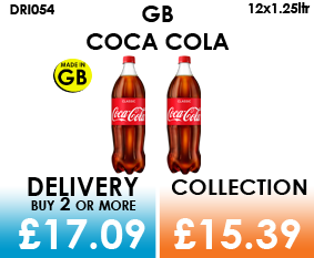 gb coca cola 1.25 litre bottles