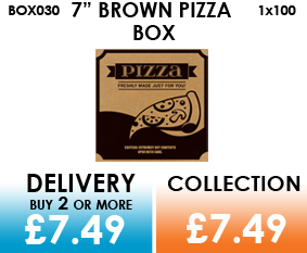 7 brown pizza box