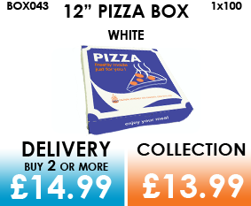 12 white pizza box