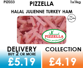 pizzella halal julienne ham